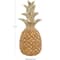 13&#x22; Gold Textured Pineapple Fruit Sculpture with Carved Top